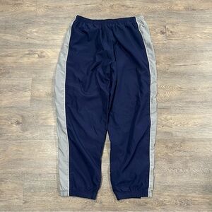Vintage Y2K Reebok Navy and Gray Track Pants Drawstring & Ankle Zip - Sz XXL